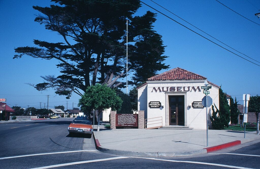 Street view of the Hueneme Bank Building, now a museum, in 1981.